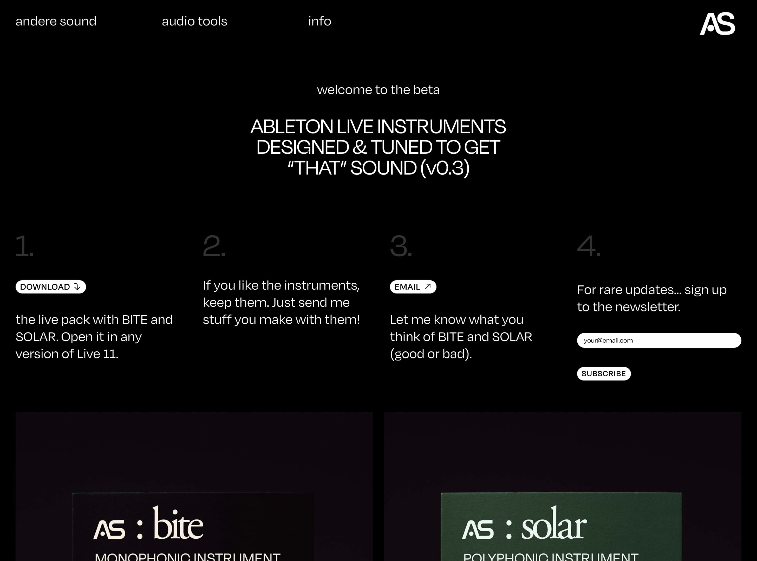 Andere Sound Beta Page